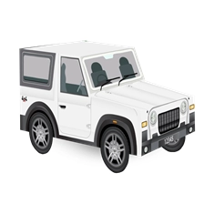 Large Plain Thar SUV Shape Box | Pack of 10 | 4 Colors-EverestWhite